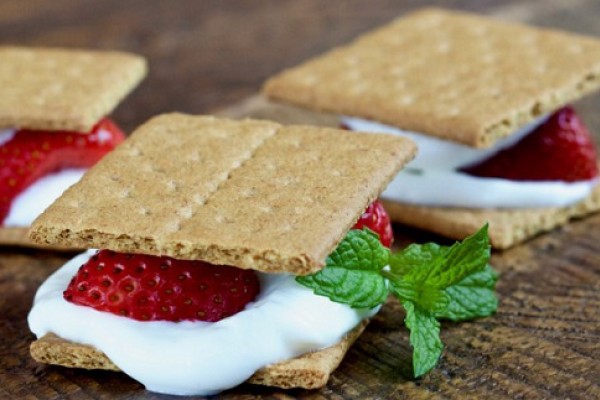 Strawberry S'Mores ready to eat