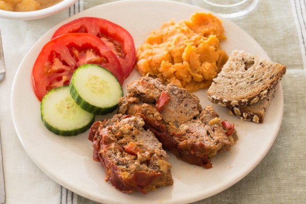 Glazed Meatloaf on a plate