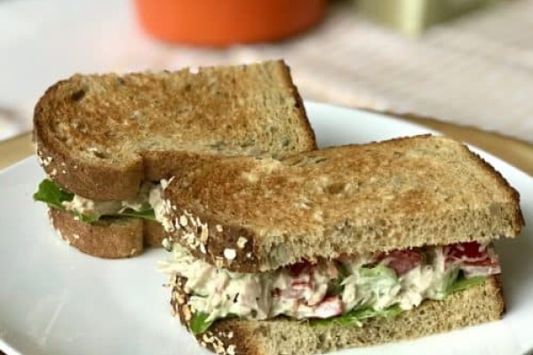 image of Tuna Veggie Picnic Sandwich on a plate