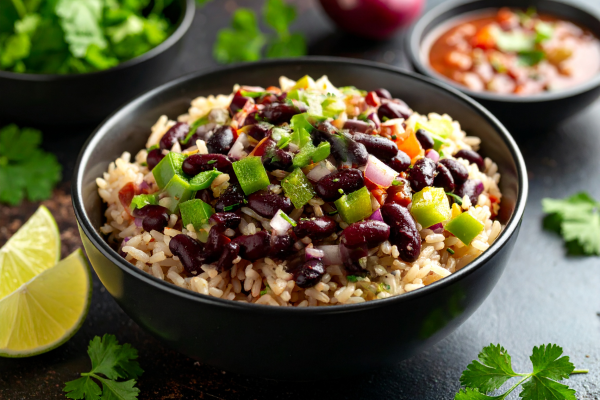 Cuban Beans and Rice Recipe in a bowl