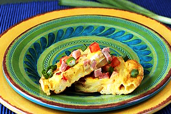 Green Onion Omelet on a plate